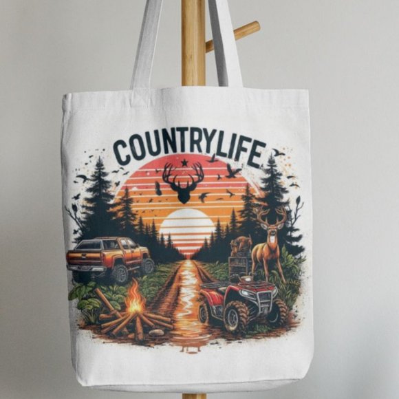 Country Life Western Canvas Tote Bag - Picture 2 of 2